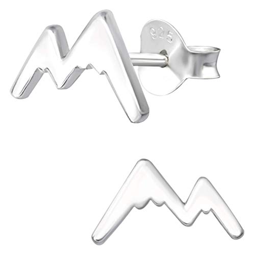 EYS JEWELRY Damen Ohrringe Silber 925 Mountains Berge Ohrstecker Schmuck Outdoor Bergwelten Geschenke für Freundin im Schmucketui von EYS JEWELRY