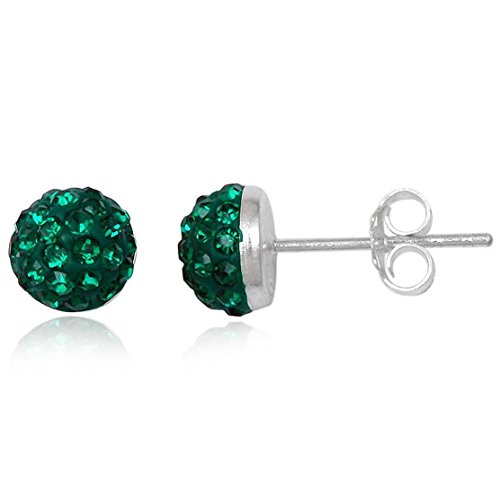 EYS JEWELRY Ohrstecker Damen Halbkugeln rund 925 Sterling Silber Preciosa Elements Glitzer Kristalle smaragd-grün Damen-Ohrringe EYS JEWELRY Ohrstecker Damen Halbkugeln rund 925 Sterling Silber Preciosa Elements Glitzer Kristalle smaragd-grün Damen-Ohrringe von EYS JEWELRY