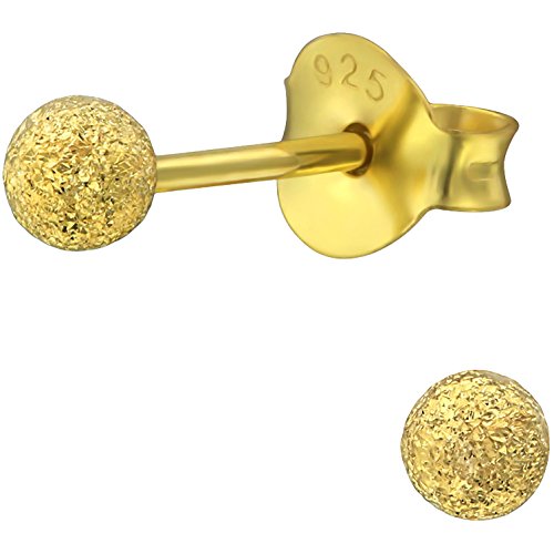 EYS JEWELRY Ohrstecker Damen Kugeln Bälle Perlen 925 Sterling Silber vergoldet Damen-Ohrringe von EYS JEWELRY
