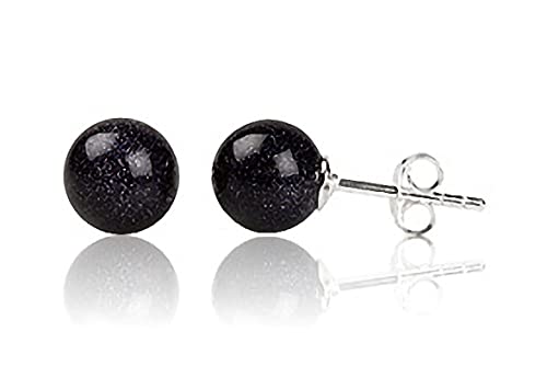 EYS JEWELRY Ohrstecker Damen Perlen 925 Sterling Silber Sandstein blau Damen-Ohrringe von EYS JEWELRY