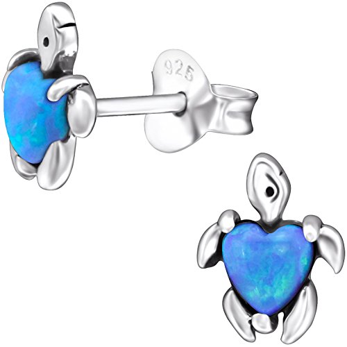 EYS JEWELRY Ohrstecker Damen Schildkröten 925 Sterling Silber Opal Azure Damen-Ohrringe von EYS JEWELRY