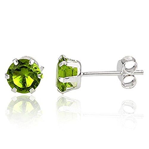 EYS JEWELRY Ohrstecker Damen rund 925 Sterling Silber Zirkonia peridot-grün Damen-Ohrringe von EYS JEWELRY