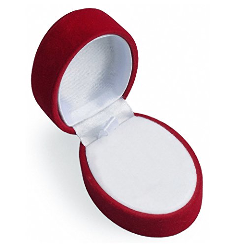 EYS JEWELRY Schmuck-Etui für Trauringe Freundschaftsringe Partnerringe 43 x 55 x 40 mm Samt bordeaux-rot Trauring-Box Ring-Schachtel Schatulle Geschenk-Verpackung von EYS JEWELRY