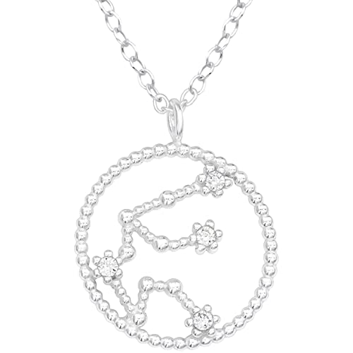 EYS JEWELRY Sternzeichen Kette Wassermann Halskette Damen Silber 925 mit Anhänger Sternbild Zirkonia Kristalle Geschenke für Frauen Freundin Silberkette 45 cm im Schmucketui von EYS JEWELRY