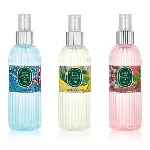 Eyüp Sabri Tuncer Cologne Trio‑1 (3×150 ml) Ozean • Klassische Zitrone • Japanische Kirschblüte von EYÜP SABRİ TUNCER