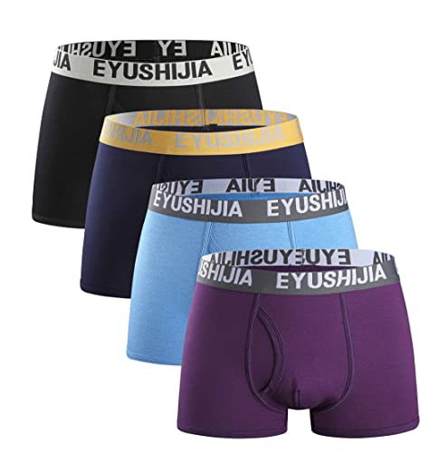 EYUSHIJIA Herren Boxershorts, bequeme Bambusfaser, 4 Stück, Open Fly-c, Large von EYUSHIJIA