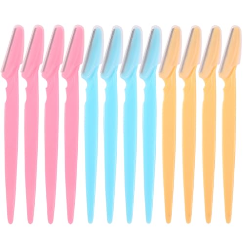 EYVRPAU 12 Stück Augenbrauen-Rasierer, Gesichts-Rasierer, Augenbrauen-Groomer, Gesichts-Epilierer (3 Farben) von EYVRPAU