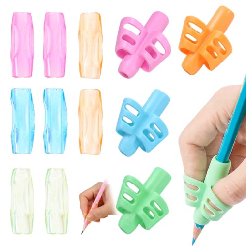 EYVRPAU 12 Stück Kinder Bleistift Clip, Ergonomische Silikon Bleistift Clip von EYVRPAU