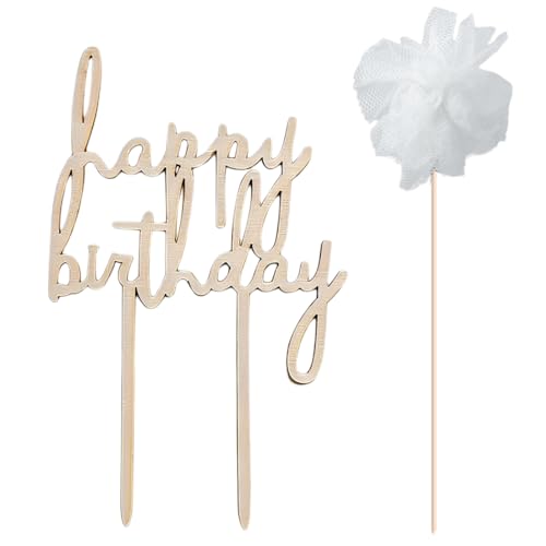 EYVRPAU 2 Stück Cake Topper Happy Birthday Tortendeko Geburtstag Personalisiert für Junge und Mädchen von EYVRPAU