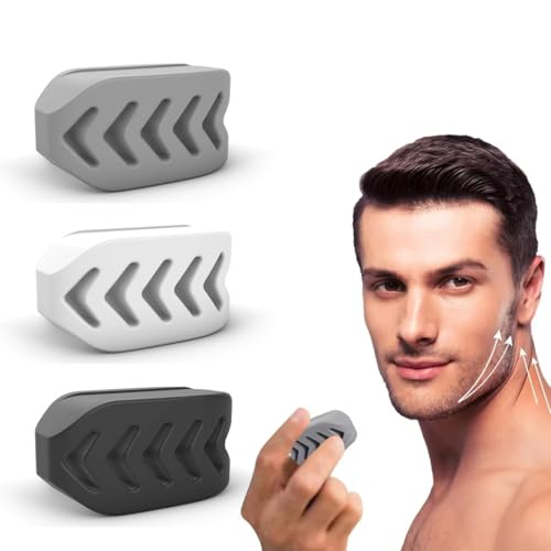 EYVRPAU 3Pcs Silikon Jawline Trainer 3 Verschiedene Widerstandsstufen Kiefer Trainer Jaw Exerciser für Männer und Frauen Jawline Toner und Schöne Kieferlinie von EYVRPAU