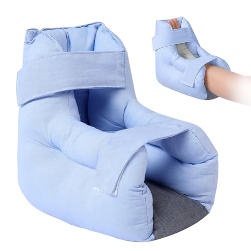 EZ Assistive Fersenschutz, Bettwundkissen, Kissen für Druckstellen, Fußkissen, Stützstiefel für bettlägerige Patienten, Knöchelkissen, Fersenschutz bei Fersenschmerzen (1 Stück, blau) von EZ Assistive