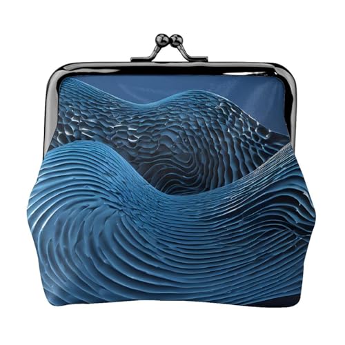 Abstrakter polygonaler Weltraumdruck, Doppelverschluss, Metallrahmen, Leder, Kussschloss, Kleingeldtasche, Geldbörse für Damen, mit Schlüssel, kleine Geldbörsen, Schwarz , Einheitsgröße von EZDLOWVBA