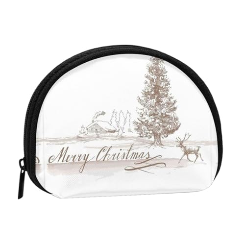 Bedruckte Mini-Münzgeldbörse mit Reißverschluss – kleine Geldbörse für Damen und Herren, kompakter Reise-Geldorganizer, Schwarz , Einheitsgröße von EZDLOWVBA