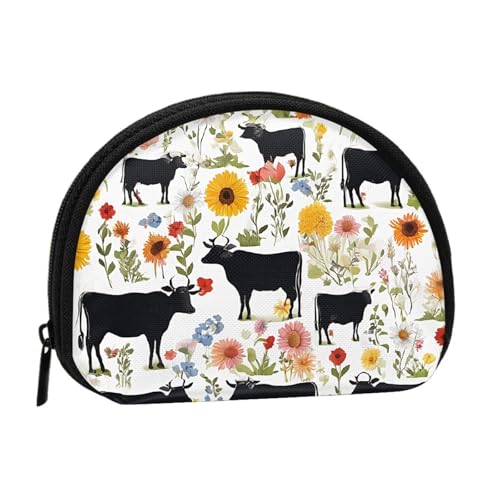 Cattle Farm Sanctuary Print Mini Coin Purse with Zipper - Small Wallet for Women & Men, Compact Travel Money Organizer, Schwarz , Einheitsgröße von EZDLOWVBA