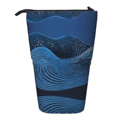 EZDLOWVBA Abstrakte polygonale Weltraumdruck-Schreibwaren-Tasche für Jungen und Mädchen, Stand-Bleistifthalter, Reißverschluss-Federmäppchen, Teleskop-Etui, Studenten & Büro Mittelschule von EZDLOWVBA