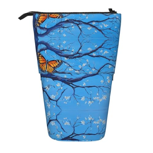 EZDLOWVBA Art Blue Libelle Druck Schreibwaren Tasche für Jungen & Mädchen, Ständer Bleistifthalter, Reißverschluss Federmäppchen, Teleskopetui, Studenten & Büro Mittelschule von EZDLOWVBA