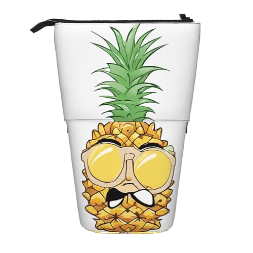 EZDLOWVBA Be A Ananas Druck Schreibwaren Tasche für Jungen & Mädchen, Stand Bleistifthalter, Reißverschluss Federmäppchen, Teleskopetui, Studenten & Büro Mittelschule von EZDLOWVBA