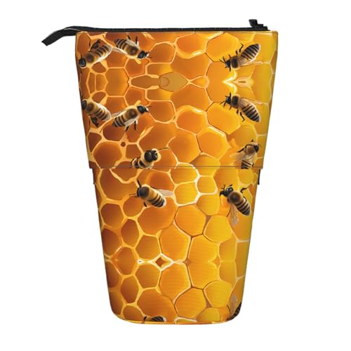 EZDLOWVBA Bee On Comb Druck Schreibwaren Tasche für Jungen & Mädchen Ständer Bleistifthalter Reißverschluss Federmäppchen Teleskopkoffer Studenten & Büro Mittelschule EZDLOWVBA Bee On Comb Druck Schreibwaren Tasche für Jungen & Mädchen Ständer Bleistifthalter Reißverschluss Federmäppchen Teleskopkoffer Studenten & Büro Mittelschule von EZDLOWVBA