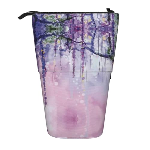 EZDLOWVBA Blumen Druck Schreibwaren Tasche für Jungen & Mädchen Ständer Bleistifthalter Reißverschluss Federmäppchen Teleskopkoffer Studenten & Büro Mittelschule von EZDLOWVBA