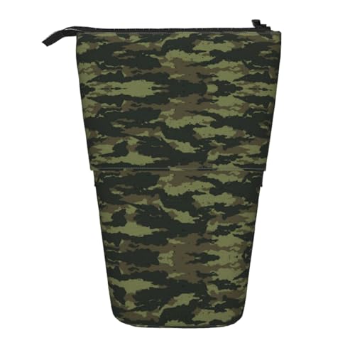 EZDLOWVBA Camouflage-Druck Schreibwarentasche für Jungen & Mädchen, Ständer Stifthalter, Reißverschluss Federmäppchen, Teleskopetui, Studenten & Büro Mittelschule von EZDLOWVBA