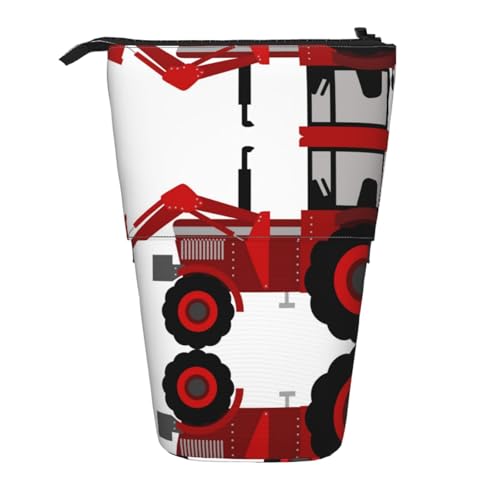 EZDLOWVBA Cartoon Traktor Druck Schreibwaren Tasche für Jungen & Mädchen Ständer Bleistifthalter Reißverschluss Federmäppchen Teleskopkoffer Studenten & Büro Mittelschule von EZDLOWVBA