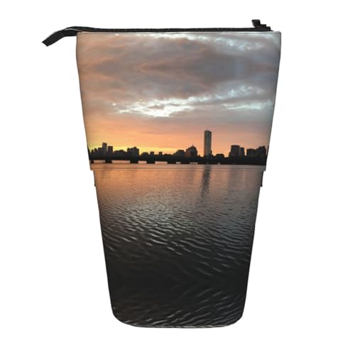 EZDLOWVBA City Sunset Print Schreibwaren Tasche für Jungen & Mädchen, Stand Bleistifthalter, Reißverschluss Federmäppchen, Teleskopetui, Studenten & Büro Mittelschule von EZDLOWVBA