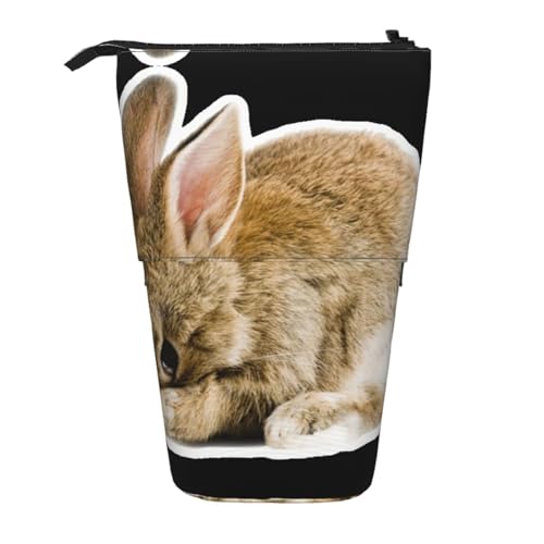 EZDLOWVBA Cry Rabbit Druck Schreibwaren Tasche für Jungen & Mädchen, Ständer Bleistifthalter, Reißverschluss Federmäppchen, Teleskopetui, Studenten & Büro Mittelschule von EZDLOWVBA