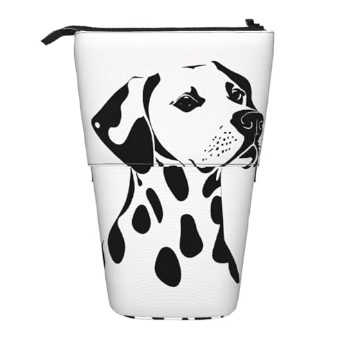 EZDLOWVBA Dalmatiner Druck Schreibwaren Tasche für Jungen & Mädchen Ständer Bleistifthalter Reißverschluss Federmäppchen Teleskopkoffer Studenten & Büro Mittelschule von EZDLOWVBA