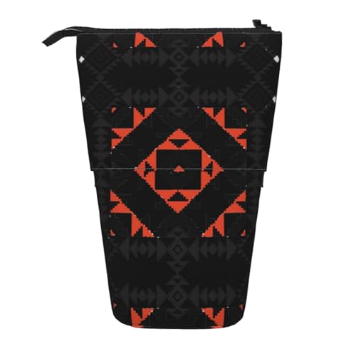 EZDLOWVBA Dekorative Kunstdruck-Schreibwarentasche für Jungen und Mädchen, Ständer Stifthalter, Reißverschluss-Federmäppchen, Teleskop-Etui, Studenten & Büro Mittelschule von EZDLOWVBA