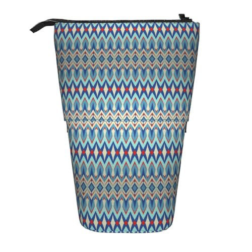 EZDLOWVBA Diamant Muster Druck Schreibwaren Tasche für Jungen & Mädchen Ständer Bleistifthalter Reißverschluss Federmäppchen Teleskopkoffer Studenten & Büro Mittelschule von EZDLOWVBA