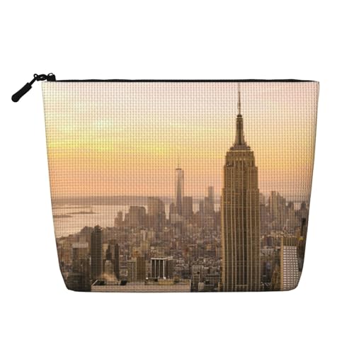 EZDLOWVBA Empire State Building Print Empire State Building Print Fake Hanf Make-up-Tasche – Reisen und tägliche Aufbewahrung unverzichtbar – wiederverwendbare Kosmetiktasche, Reißverschluss-Tasche, von EZDLOWVBA