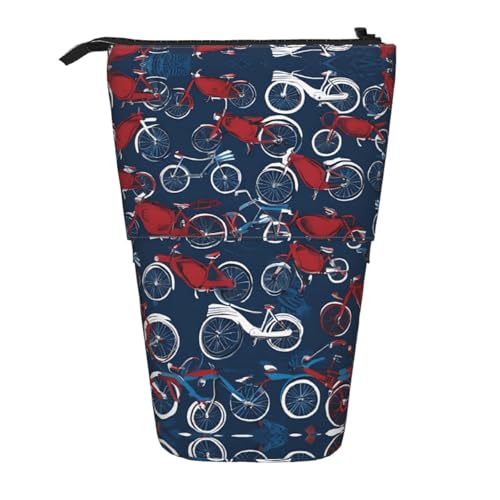 EZDLOWVBA Fahrräder Fahrrad Radfahren Druck Schreibwaren Tasche für Jungen & Mädchen Ständer Bleistifthalter Reißverschluss Federmäppchen Teleskopkoffer Studenten & Büro Mittelschule von EZDLOWVBA