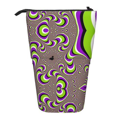 EZDLOWVBA Fantasy Sci-Fi Schwindel Druck Schreibwaren Tasche für Jungen & Mädchen, Ständer Bleistifthalter, Reißverschluss Federmäppchen, Teleskopetui, Studenten & Büro Mittelschule von EZDLOWVBA