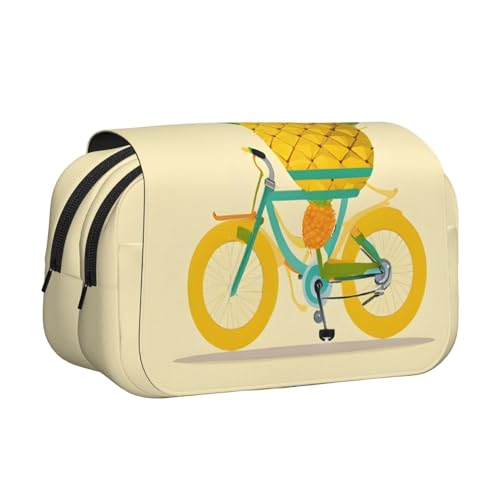 EZDLOWVBA Federmäppchen mit Ananas-Druck, großes Fassungsvermögen, Stifteetui mit 2 Fächern, Stifthalter, Organizer, Schreibwaren-Tasche EZDLOWVBA Federmäppchen mit Ananas-Druck, großes Fassungsvermögen, Stifteetui mit 2 Fächern, Stifthalter, Organizer, Schreibwaren-Tasche von EZDLOWVBA