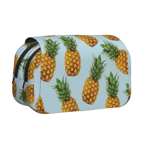 EZDLOWVBA Federmäppchen mit Ananas-Druck, großes Fassungsvermögen, Stifteetui mit 2 Fächern, Stifthalter, Organizer, Schreibwaren-Tasche EZDLOWVBA Federmäppchen mit Ananas-Druck, großes Fassungsvermögen, Stifteetui mit 2 Fächern, Stifthalter, Organizer, Schreibwaren-Tasche von EZDLOWVBA