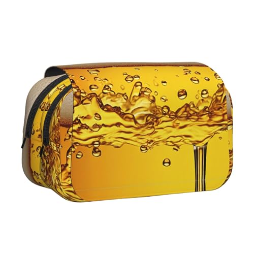 EZDLOWVBA Federmäppchen mit Bier-Tapetendruck, großes Fassungsvermögen, Stifteetui mit 2 Fächern, Stifthalter, Organizer, Schreibwaren-Tasche von EZDLOWVBA