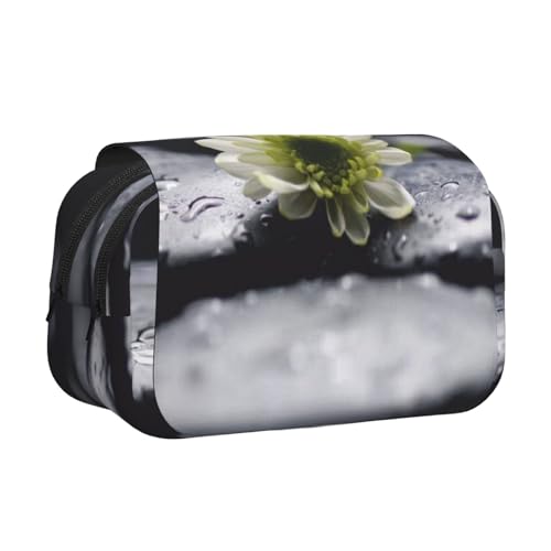 EZDLOWVBA Federmäppchen mit Blumendruck, großes Fassungsvermögen, Stifteetui mit 2 Fächern, Stifthalter, Organizer, Schreibwaren-Tasche von EZDLOWVBA