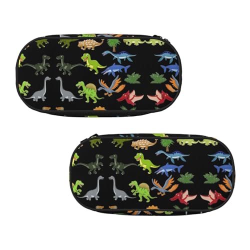 EZDLOWVBA Federmäppchen mit Cartoon-Dinosaurier-Bildern, für Jungen und Mädchen, schönes Federmäppchen mit Reißverschluss, Organizer für Studenten, Federmäppchen für Tochter, Sohn, von EZDLOWVBA