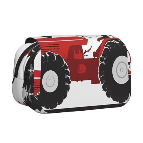 EZDLOWVBA Federmäppchen mit Cartoon-Traktor-Druck, großes Fassungsvermögen, Stifteetui mit 2 Fächern, Stifthalter, Organizer, Schreibwaren-Tasche von EZDLOWVBA