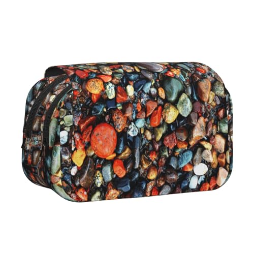 EZDLOWVBA Federmäppchen mit Farbsteinen, Hippie-Druck, großes Fassungsvermögen, Stifteetui mit 2 Fächern, Stifthalter, Organizer, Schreibwaren-Tasche EZDLOWVBA Federmäppchen mit Farbsteinen, Hippie-Druck, großes Fassungsvermögen, Stifteetui mit 2 Fächern, Stifthalter, Organizer, Schreibwaren-Tasche von EZDLOWVBA