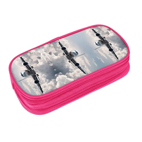EZDLOWVBA Federmäppchen mit Flugzeug-Kunstdruck, für Jungen und Mädchen, schönes Federmäppchen mit Reißverschluss, Organizer für Studenten, Federmäppchen für Tochter, Sohn, von EZDLOWVBA