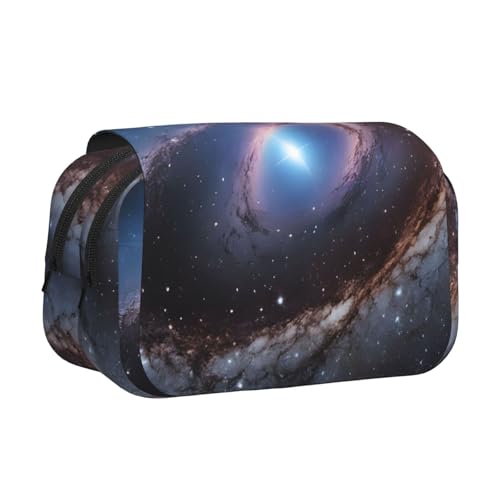 EZDLOWVBA Federmäppchen mit Galaxie-Druck, großes Fassungsvermögen, Stifteetui mit 2 Fächern, Stifthalter, Organizer, Schreibwaren-Tasche von EZDLOWVBA