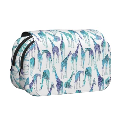 EZDLOWVBA Federmäppchen mit Giraffenmuster, großes Fassungsvermögen, Stifteetui mit 2 Fächern, Stifthalter, Organizer, Schreibwaren-Tasche EZDLOWVBA Federmäppchen mit Giraffenmuster, großes Fassungsvermögen, Stifteetui mit 2 Fächern, Stifthalter, Organizer, Schreibwaren-Tasche von EZDLOWVBA