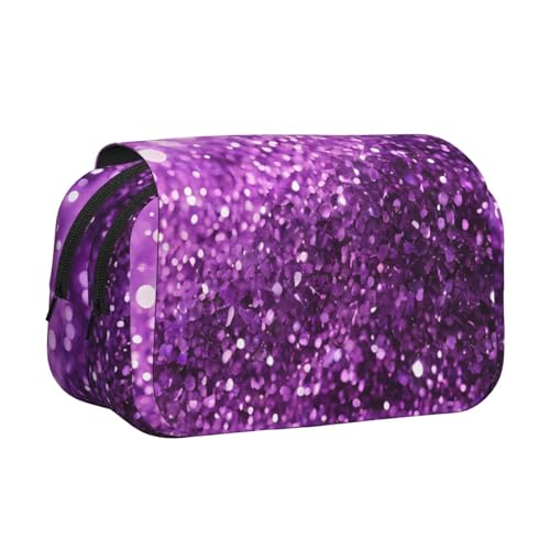 EZDLOWVBA Federmäppchen mit Glitzer-Aufdruck, großes Fassungsvermögen, Federmäppchen mit 2 Fächern, Stifthalter, Organizer, Schreibwaren-Tasche von EZDLOWVBA