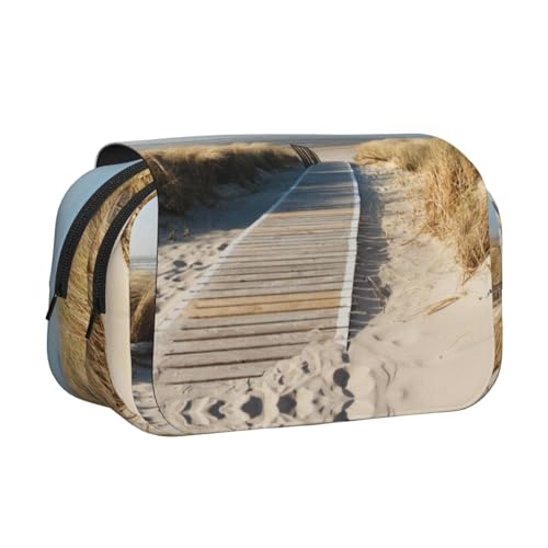 EZDLOWVBA Federmäppchen mit Holzbrücken-Druck, großes Fassungsvermögen, Stifteetui mit 2 Fächern, Stifthalter, Organizer, Schreibwaren-Tasche von EZDLOWVBA