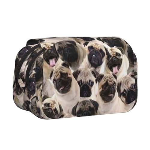 EZDLOWVBA Federmäppchen mit Hundemotiv, großes Fassungsvermögen, Stifteetui mit 2 Fächern, Stifthalter, Organizer, Schreibwaren-Tasche von EZDLOWVBA