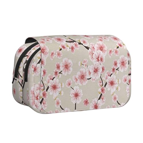 EZDLOWVBA Federmäppchen mit Kirschblüten-Aufdruck, großes Fassungsvermögen, Stifteetui mit 2 Fächern, Stifthalter, Organizer, Schreibwaren-Tasche EZDLOWVBA Federmäppchen mit Kirschblüten-Aufdruck, großes Fassungsvermögen, Stifteetui mit 2 Fächern, Stifthalter, Organizer, Schreibwaren-Tasche von EZDLOWVBA