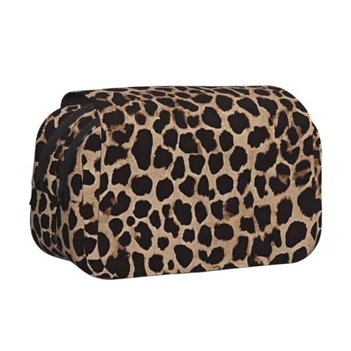 EZDLOWVBA Federmäppchen mit Leopardenmuster, großes Fassungsvermögen, Federmäppchen mit 2 Fächern, Stifthalter, Organizer, Schreibwaren-Tasche von EZDLOWVBA