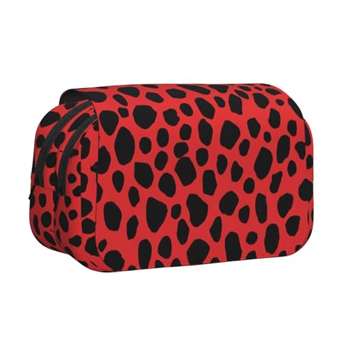 EZDLOWVBA Federmäppchen mit Leopardenmuster, großes Fassungsvermögen, Stifteetui mit 2 Fächern, Stifthalter, Organizer, Schreibwaren-Tasche, Rot EZDLOWVBA Federmäppchen mit Leopardenmuster, großes Fassungsvermögen, Stifteetui mit 2 Fächern, Stifthalter, Organizer, Schreibwaren-Tasche, Rot von EZDLOWVBA