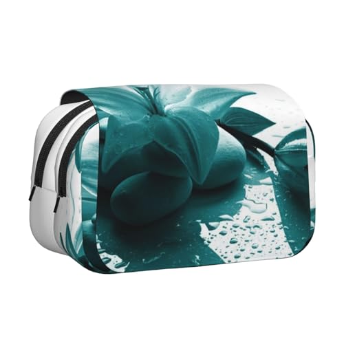 EZDLOWVBA Federmäppchen mit Lilien-Aufdruck, großes Fassungsvermögen, Stifteetui mit 2 Fächern, Stifthalter, Organizer, Schreibwaren-Tasche von EZDLOWVBA